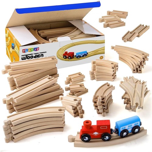 Wooden train track - wooden, 52pc